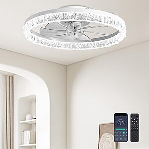 20" DIAMONDFORGE Fandelier Ceiling Fan w/ Light and Remote(Irregular Crystal) $38.65 + Free S&H at Amazon