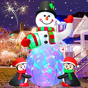 [AC]Yexmas 6.3FT Christmas Inflatable Snowman with Penguins Gift Box $25.99 + Free S&H w/ Walmart+ or $35+