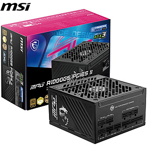 MSI MPG A1000GS PCIE5 II, Fully Modular Gaming 1000W Power Supply, 80+ Gold $84.99 w/ code & Rebate at Newegg