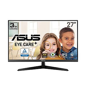 [Prime] $159: ASUS VY27UQ 27 Inch 4K UHD IPS Computer Monitor, HDMI, DisplayPort, Speaker at Amazon