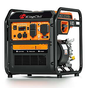 $284.99: KingChii 4500W Inverter Generator, CO Sensor, ECO Mode, 30A RV Ready, EPA Compliant at Walmart