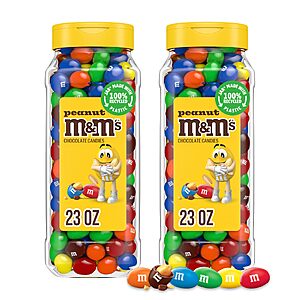 [S&S]2 Pk 23 oz M&M's Peanut Candy Jars, Assorted Chocolate Candies, Party Size $14.09 + Free S&H w/ Prime or $35+