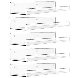 5 Pack Sindcom 15" Acrylic Floating Shelves Wall Mounted $12.29 + Free S&H w/ Walmart+ or $35+