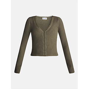 No Boundaries Women's Lace Trim Cardigan (Various Colors, L-XXL)