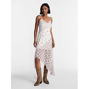 No Boundaries Women's Mix Midi Dress (Limited Sizes, Almond)