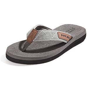 FITORY Men's Flip-Flops, Thongs Sandals (Gray, Size 10) $9.99 + Free S&H w/ Prime or $35+