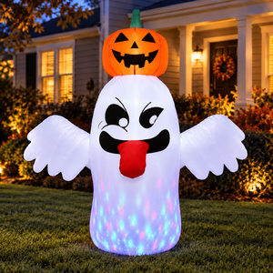 [AC] $15.19: BEEPRINCESS 6 FT Halloween Inflatable Ghost with Pumpkin Head, Light-Up RGB at Walmart.com