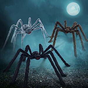 3 Pk Joyfy 5 FT Giant Spider Halloween Decorations ($6.66 each, Black, Brown, Gray) $19.99 + Free S&H w/ Walmart+ or $35+