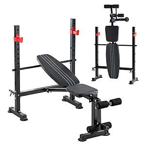 $76.50: EDX Adjustable Weight Bench with Leg Extension & Curl, 650 lbs Capacity at Walmart.com
