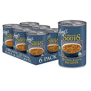 [S&S] 6 Pk 14.4-Oz Amy's Organic Soups ( Kale, Quinoa and Red Lentil) $17.04 + Free S&H w/ Prime or $35+