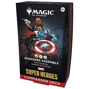 Magic: The Gathering | Marvel Super Heroes Commander Deck - Avengers Assemble (100-Card Deck + Accessories) $49.99