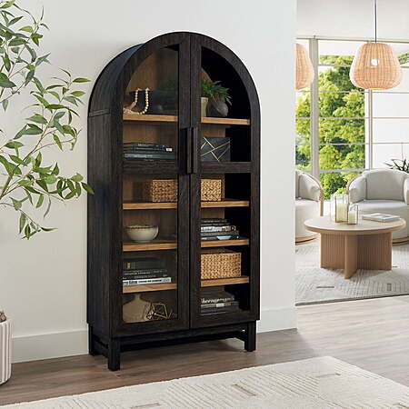 $238*:72.25" Better Homes & Gardens Juliet Arch Accent Cabinet, Black Finish(Black, Green, or Honey) at Walmart