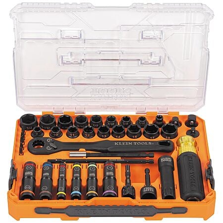 $124.98*:39-Piece Klein Tools Knect Impact SAE/Metric Pass Through Socket Set