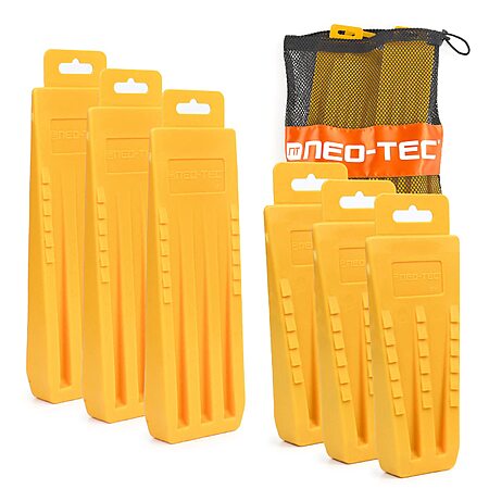 $10.38*:NEO-TEC 6 Pack Tree Felling Wedges, Chainsaw Wedges, 5.5"+8" Tree Cutting Equipment, Tree Cutting Equipment with Spikes for Safe Tree Cutting
