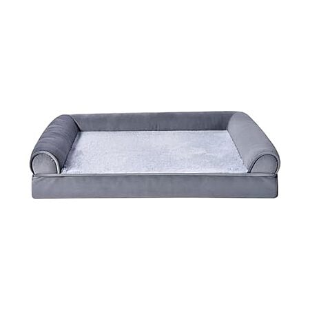 $15.00 Amazon Basics Living Room Couch Dog Bed with Premium Foam, Pressure-Relief Support for Dogs, Grey, Medium