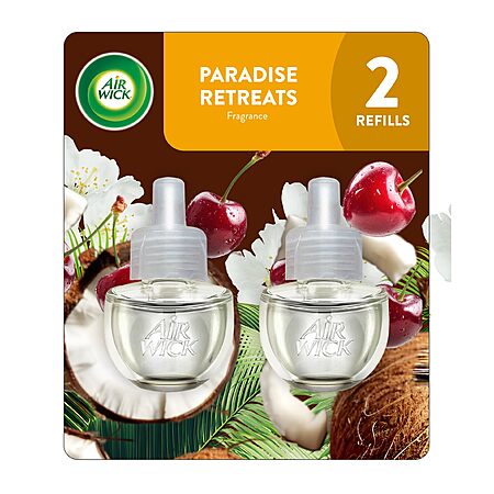 $3*:Air Wick Plug in Scented Oil Refill, 2ct, Paradise Retreat, Air Freshener, Essential Oils