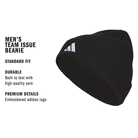adidas Men's Team Issue 2 Standard Fit Beanie (Black) $9.89 + Free Shipping w/ Prime or on $35+