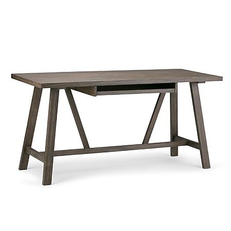 $99*:SIMPLIHOME Dylan 60" Solid Wood Industrial Writing Desk – Driftwood at Amazon.com