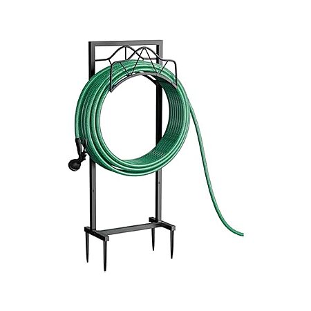 $17.99*:Freestanding Garden Hose Holder, Heavy Duty Metal Rack, 160FT Capacity, Black at Woot!