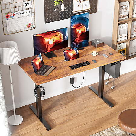 $59.99*:48" Satifur Electric Standing Desk w/  Memory Preset, Hooks & Storage(3 Colors) at Walmart.com Free shipping