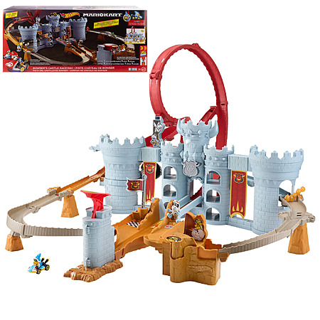 $33.94*:Hot Wheels Mario Kart Bowser's Castle Track Set with 1:64 Scale Die-Cast Kamek Toy Vehicle & Storage at Walmart.com