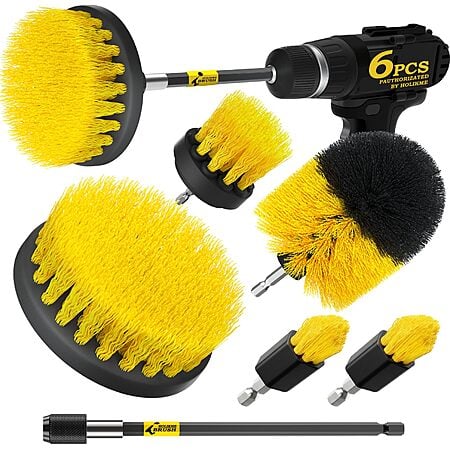 $8*:6-Pack Holikme Drill Brush Power Scrubber Cleaning Attachment Set at Amazon