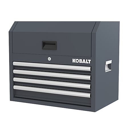 $159: Kobalt 26-in W x 22-in H x 16-in D 4 -Drawer Steel Tool Chest ( Gray/White/Green ) at Lowe's