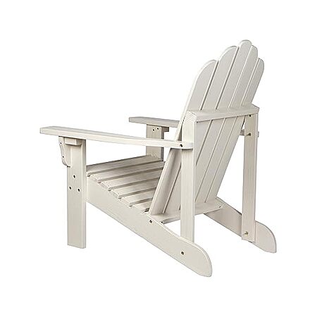 $43.99: Shine Company Marina Adirondack Chair, Back & Seat Pre-Assembled( Eggshell White) at Woot!