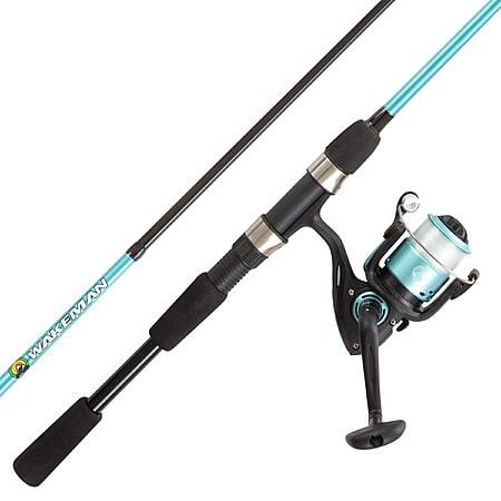 $17.72: Wakeman 2-Piece 65" Medium Action Spinning Rod & Reel Combo – Lake Fishing(Turquoise/Black) at Amazon