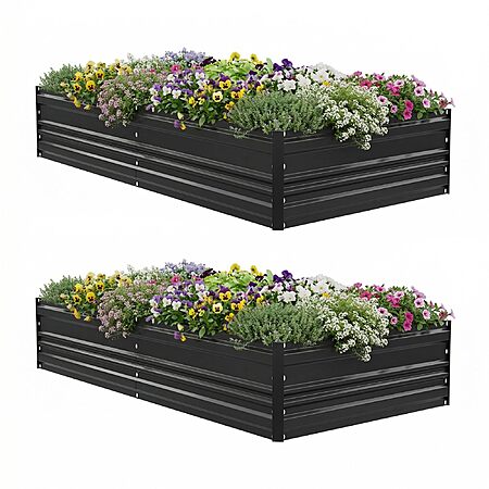 WORKPRO 2PK 7.5x4x1ft Outdoor Galvanized Raised Garden Bed(3 Colros) $41.99 + Free S&H at Amazon