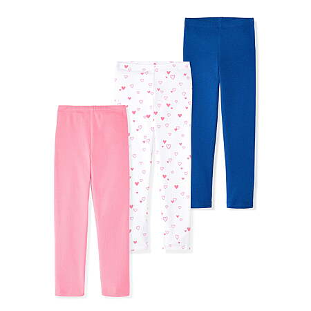 $3.86: 3 Pk Garanimals Newborn, Baby & Toddler Girl Cotton Pull-on Leggings, Sizes 0M–18M, Pink/White/Navy Blue at Walmart.com