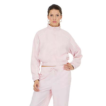 $9.51: Forever 21 Women's Windbreaker with Zip Front and Contrast Piping Trim (Pink, Sizes XS-XL) at Walmart.com