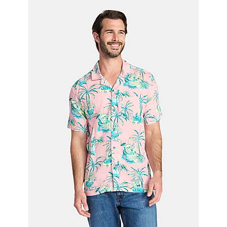 $3.90: SpongeBob SquarePants Men's and Big Men's Graphic Button-Up Shirt (Pink, Sizes XS-5XL) at Walmart.com