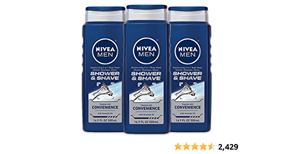 Nivea Men Shower & Shave Body Wash, Shower, Shave and Shampoo With Moisture, 16.9 fl. oz, Pack of 3 - $5.5 ymmv