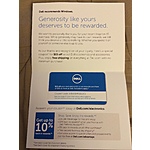 Dell Generosity mail - $15 off on purchase of $50 or more