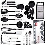 Kitchen Utensils Set Cooking Utensil Sets Kitchen Gadgets, Pots and Pans set Nonstick and Heat Resistant, 24 Pcs Nylon and Stainless Steel, Spatula Set, Kitchen, Home $16.99