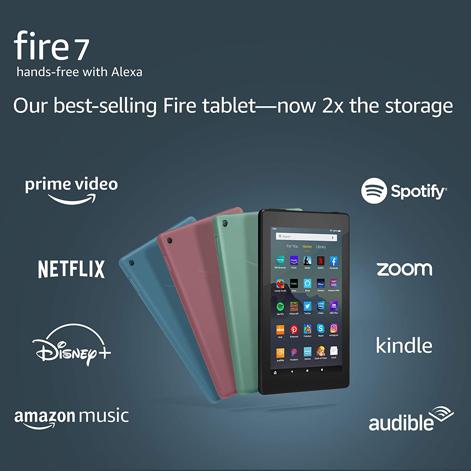 Fire 7 tablet, 7" display, 16 GB, latest model (2019 release) $49.99