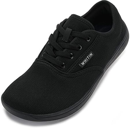 WHITIN Men's Extra Wide Knit Barefoot Shoes / Sneakers, Zero Drop Sole, Black and Gray, limited sizes $19.99