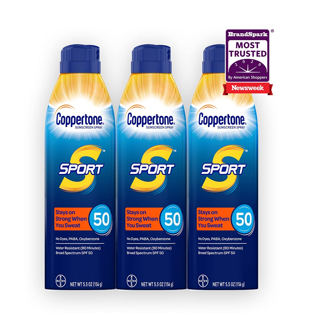Amazon.com: Coppertone Sport Continuous Sunscreen Spray SPF 50 Multipack (5.5 Ounce Bottle, Pack of 3) 3 packs for $25