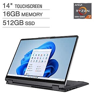 HP 14 Touchscreen Laptop - AMD Ryzen 7 5700U - Windows 11 - Black