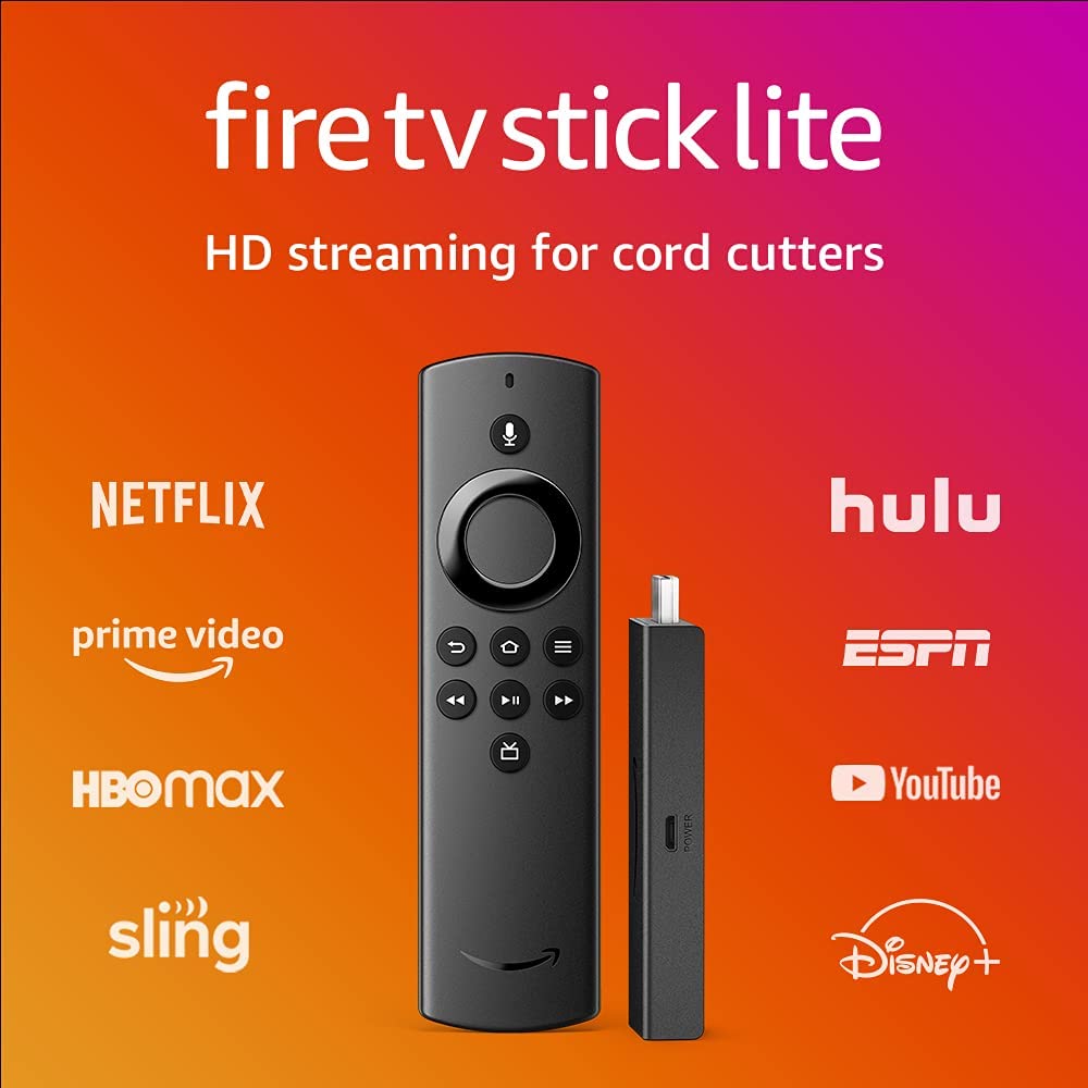 Fire TV Stick Lite with Alexa Voice Remote Lite (no TV controls), HD streaming device $19.99