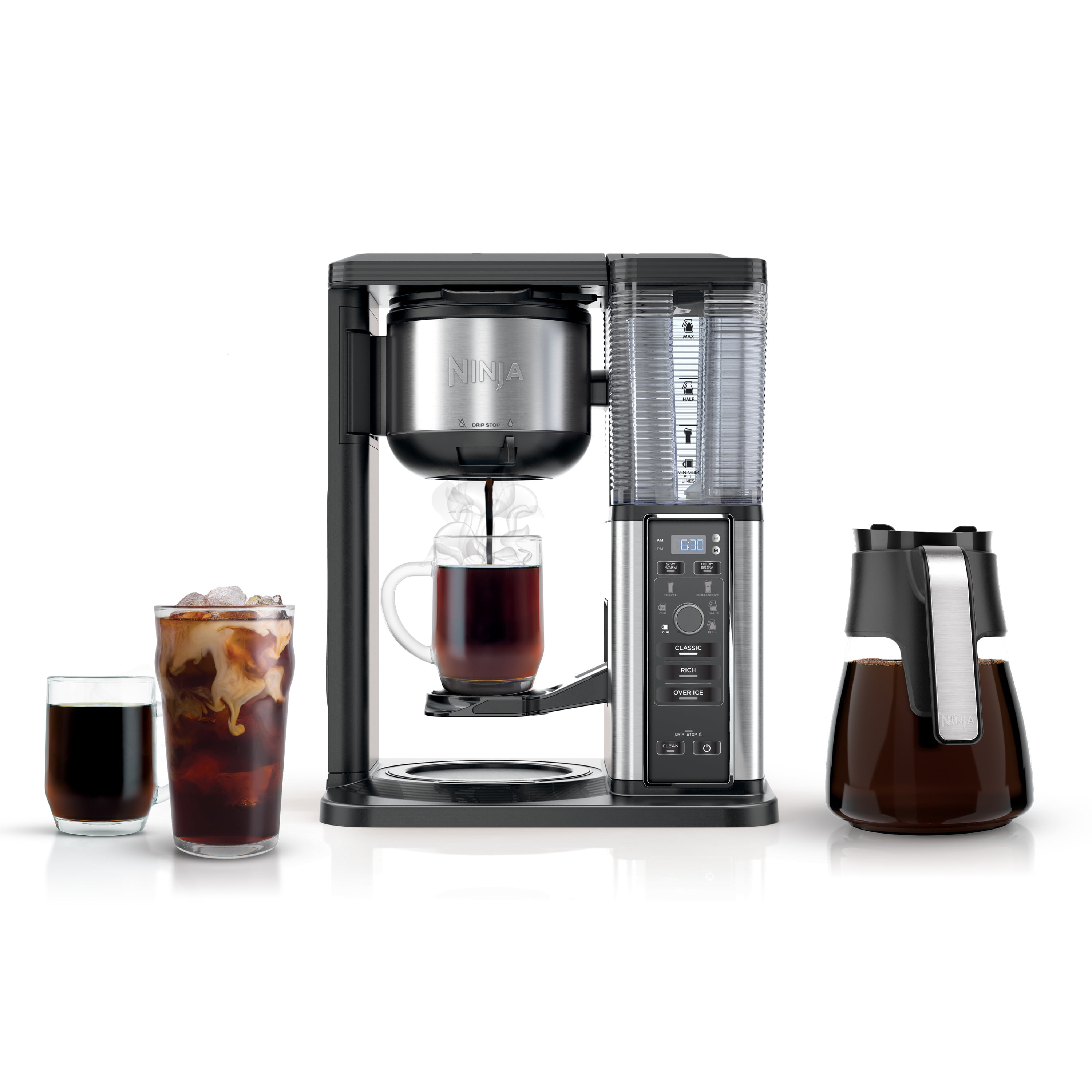 Ninja Hot & Iced, Single Serve or Drip Coffee System 10 Cup Glass Carafe $98 + Free Shipping