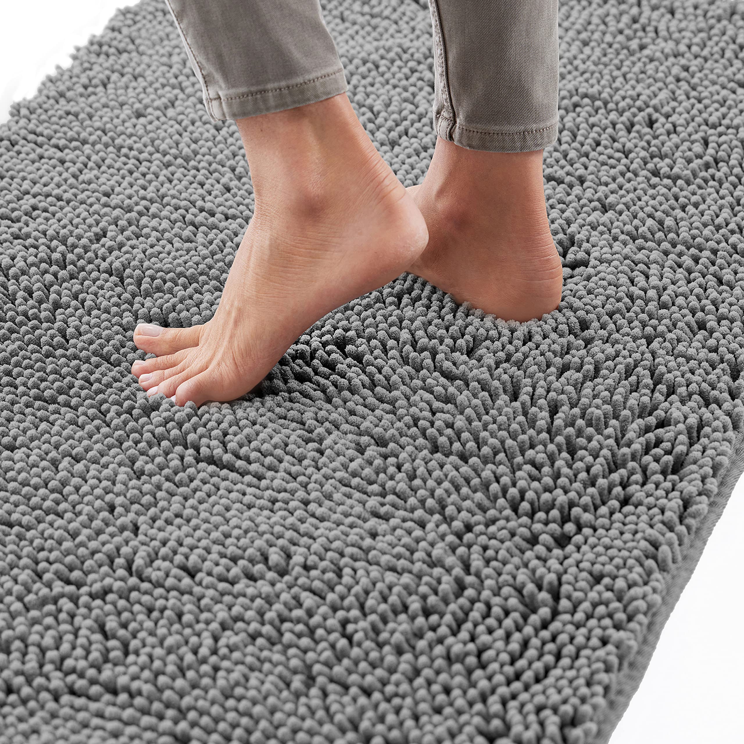Gorilla Grip Bath Rug 24x17, Thick Soft Absorbent Chenille, Rubber Backing Quick Dry Microfiber Mat $5.34 free s/h with prime