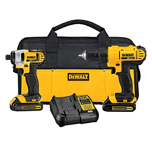 DEWALT 20V MAX Cordless Drill and Impact Driver, Power Tool Combo Kit with 2 Batteries and Charger (DCK240C2) $139