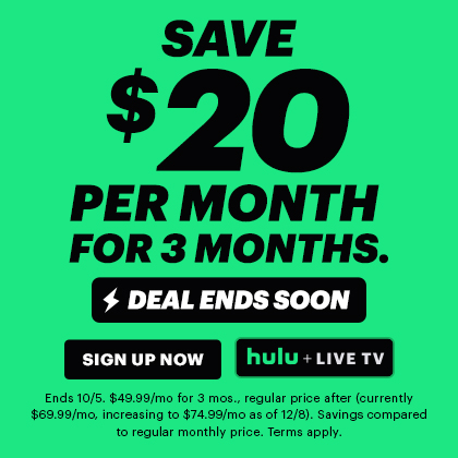 Hulu: Get $20 off/month for 3 months with Hulu + Live TV ...