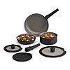 bella 8 Piece Removable Handle Cookware Set, Fits-anywhere&trade; Kitchenware w EverGood&trade; Ceramic Nonstick Coating​, Dishwasher &amp;amp; Oven Safe, All Stovetops Compatible, Black $19.30