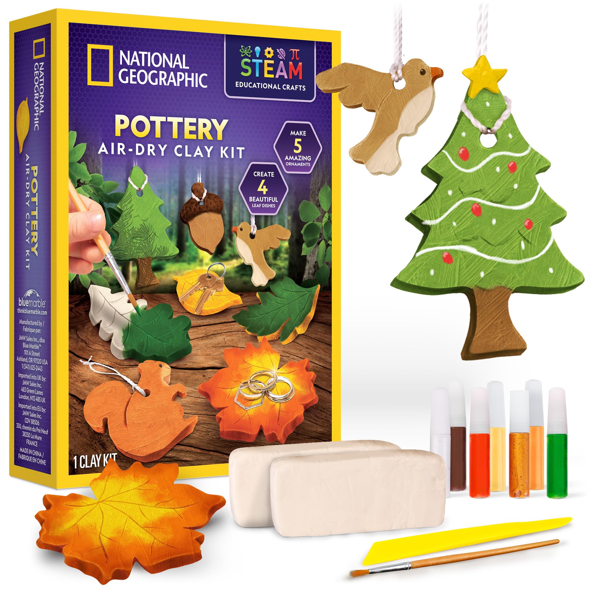 National Geographic Modeling Clay Arts & Crafts Kit - Air Dry Clay for Kids Craft Kit with 2 lb. Clay to Make 9 Art Projects, Kids 8-12, (Amazon Exclusive) $6.99