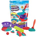 1.5-lbs Kinetic Sand Mold n’ Flow Red & Teal Play Sand w/ 3 Tools $4.65