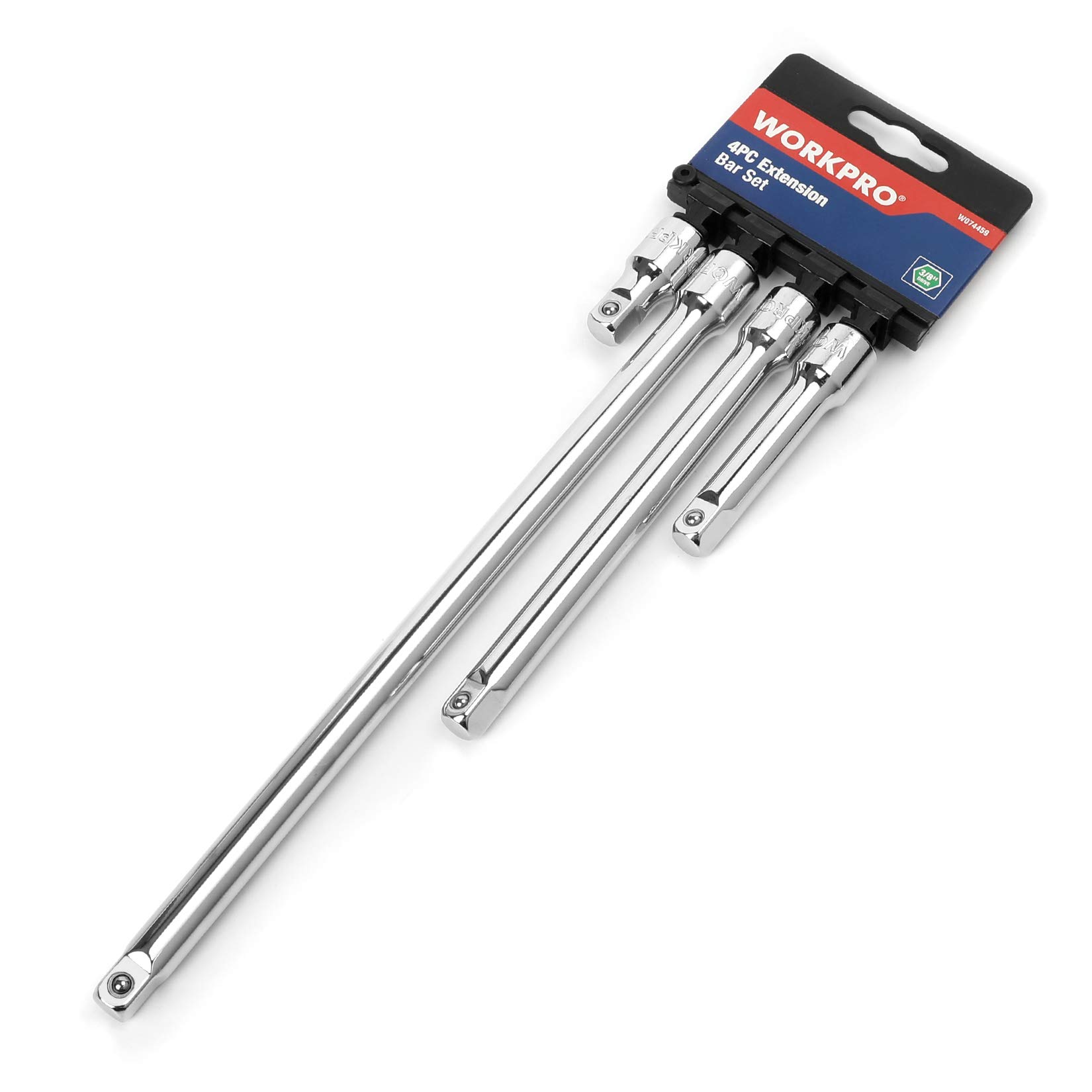 WORKPRO W074459 3/8 In. Socket Drive Extension Bar Set, Heat-Treated Steel Construction (Single Pack) $9