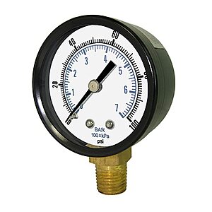 PIC Gauges SE-101D-204B Utility Gauge Lower Mount,3-2-3% Accuracy 0–15 PSI $0.83